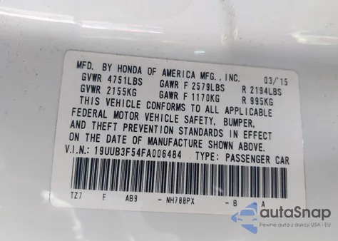 2015 Acura Tlx V6 Tech from USA, damaged, VIN 19UUB3F54FA006484
